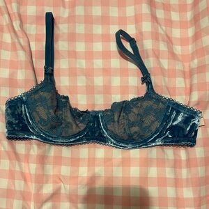 Victoria's Secret Velvet Lace Bra in Blue